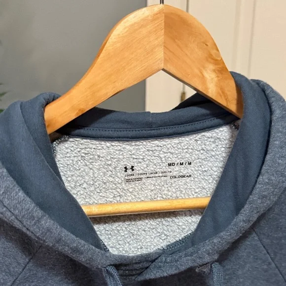 Under Armour Men's Heathered Blue Hoodie - Picture 2 of 2